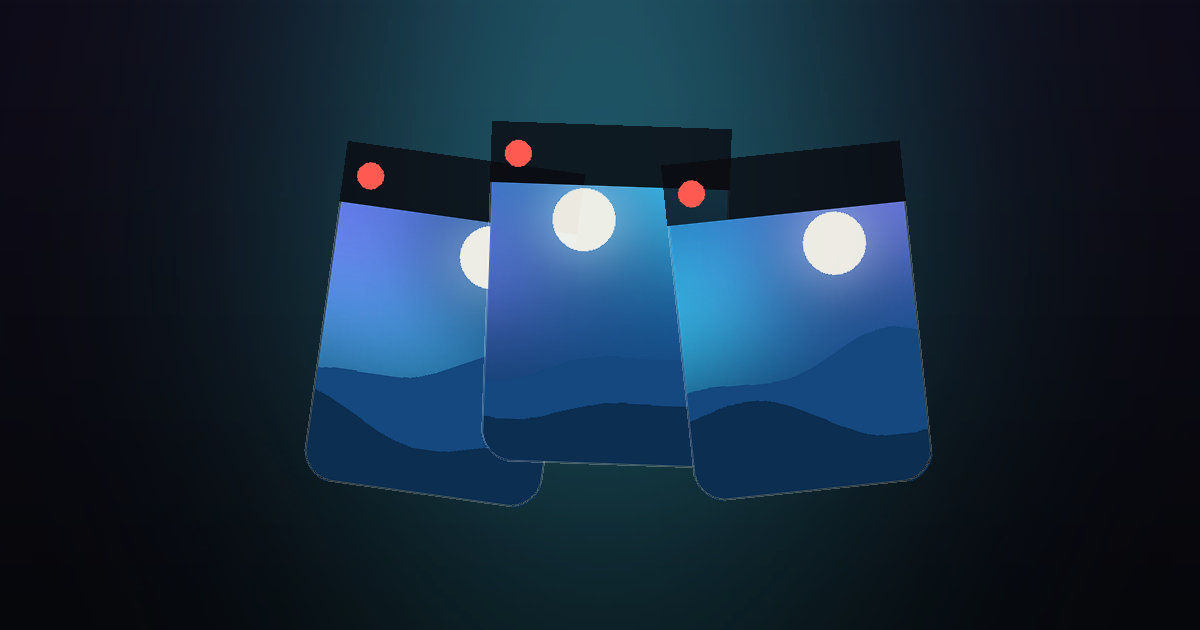 A stack of overlapping screenshot cards
